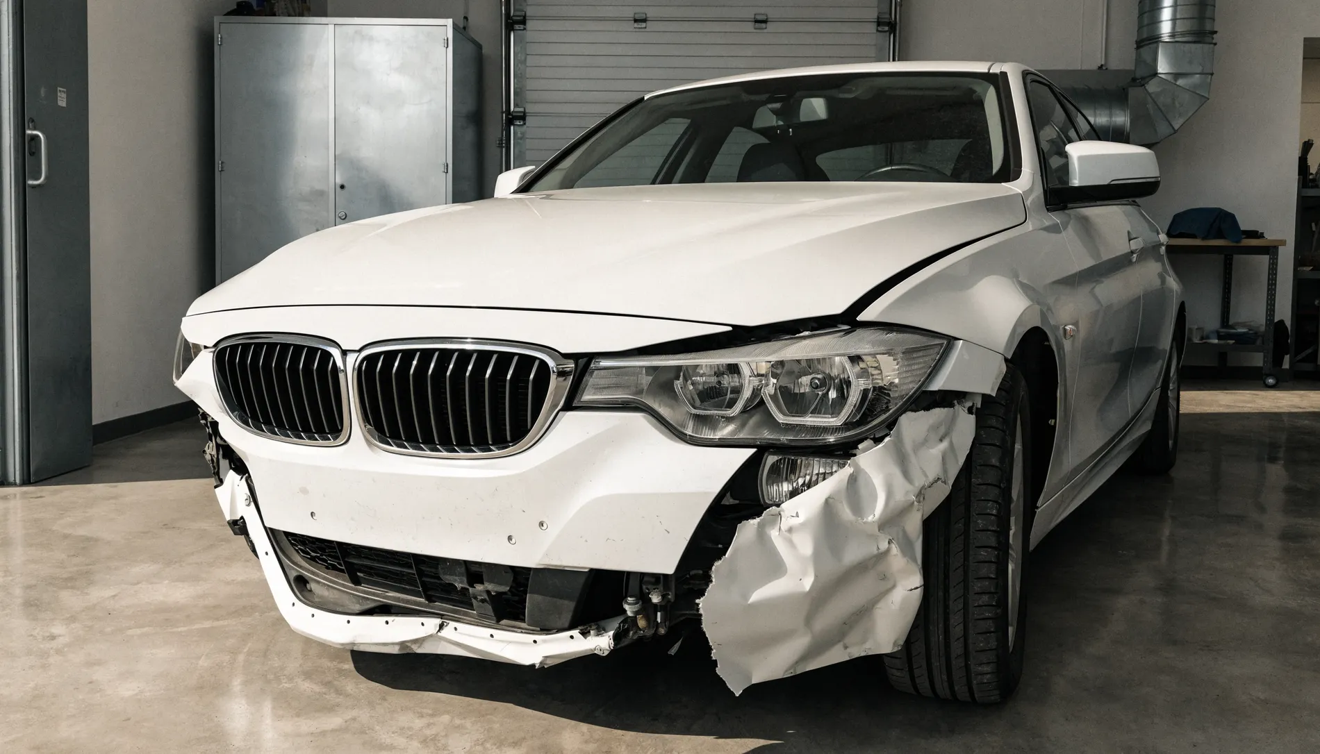 The same car, before repair
