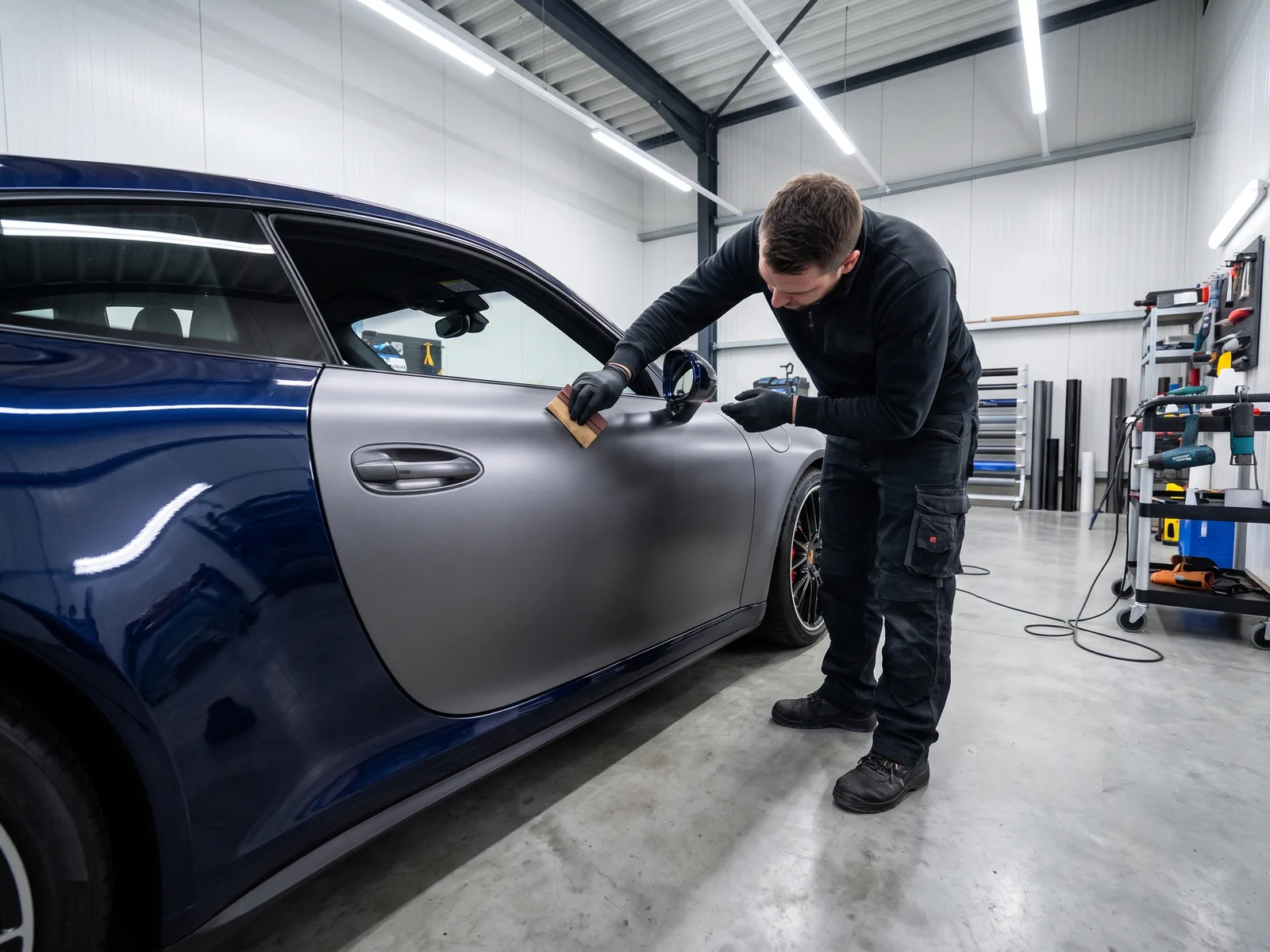 Car wrapping, colour-change to commercial.